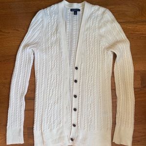 Lands’ End cable knit cardigan